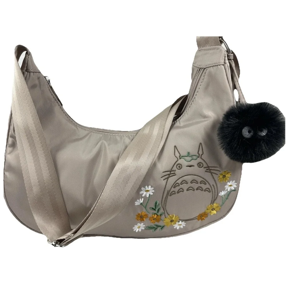 Studio Ghibli‎ My Neighbor Totoro Floral Hobo Bag Satin Anime Purse NWT